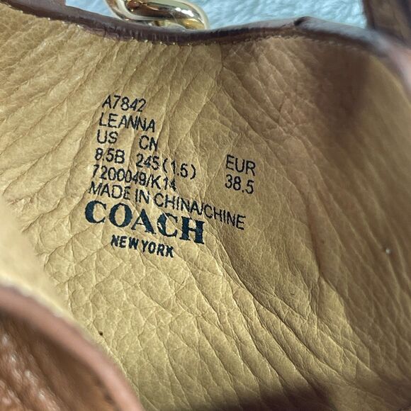 Coach Leanna Soft Milled LHTR Womens Slingback 8.5B Saddle Heeled Sandals A7842 - Picture 14 of 14